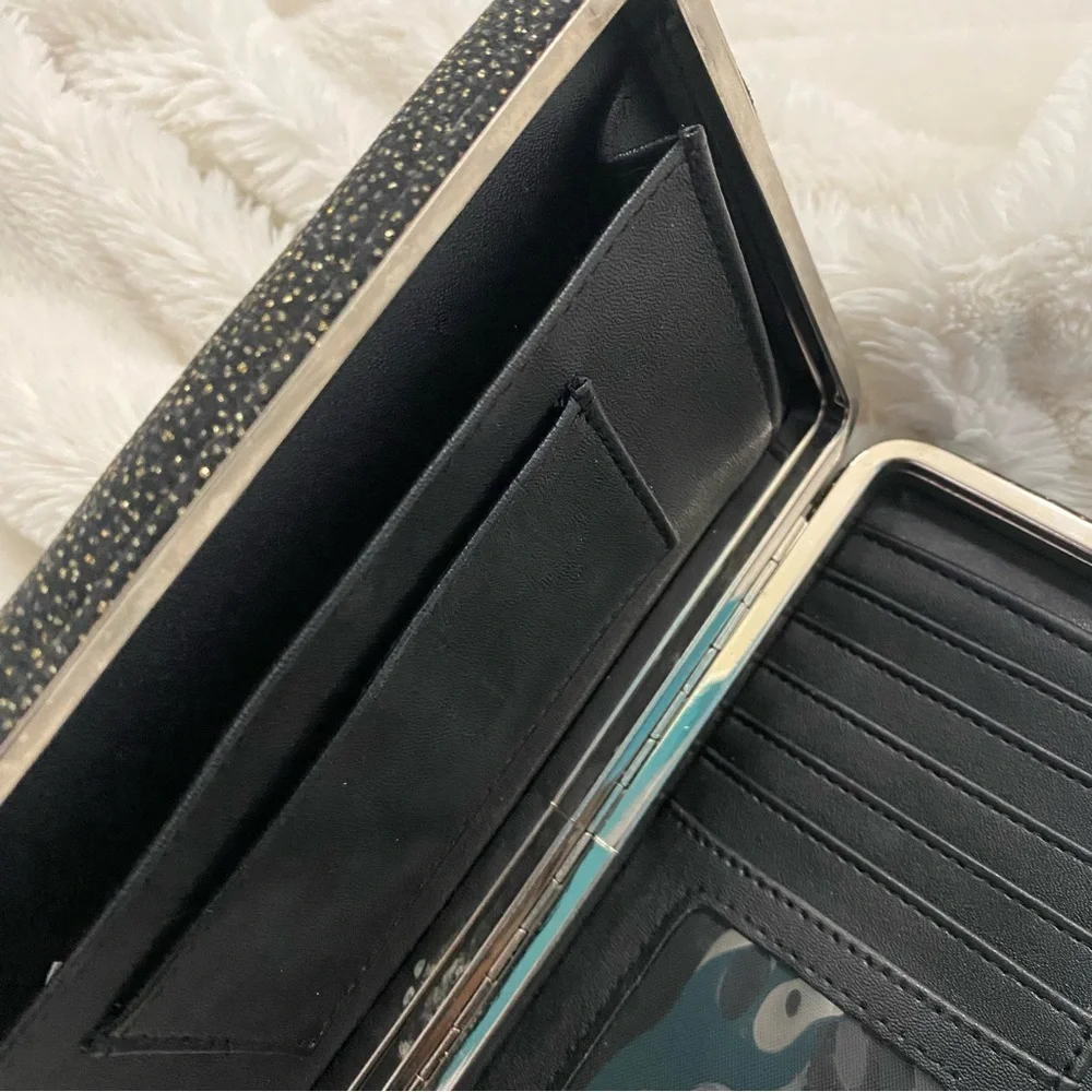 Chic Black Sparkle Clutch Wallet